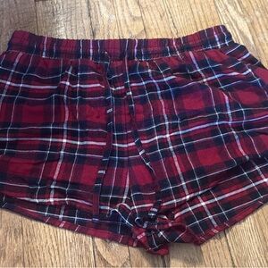 Garage Red Plaid Women's Pajama Shorts